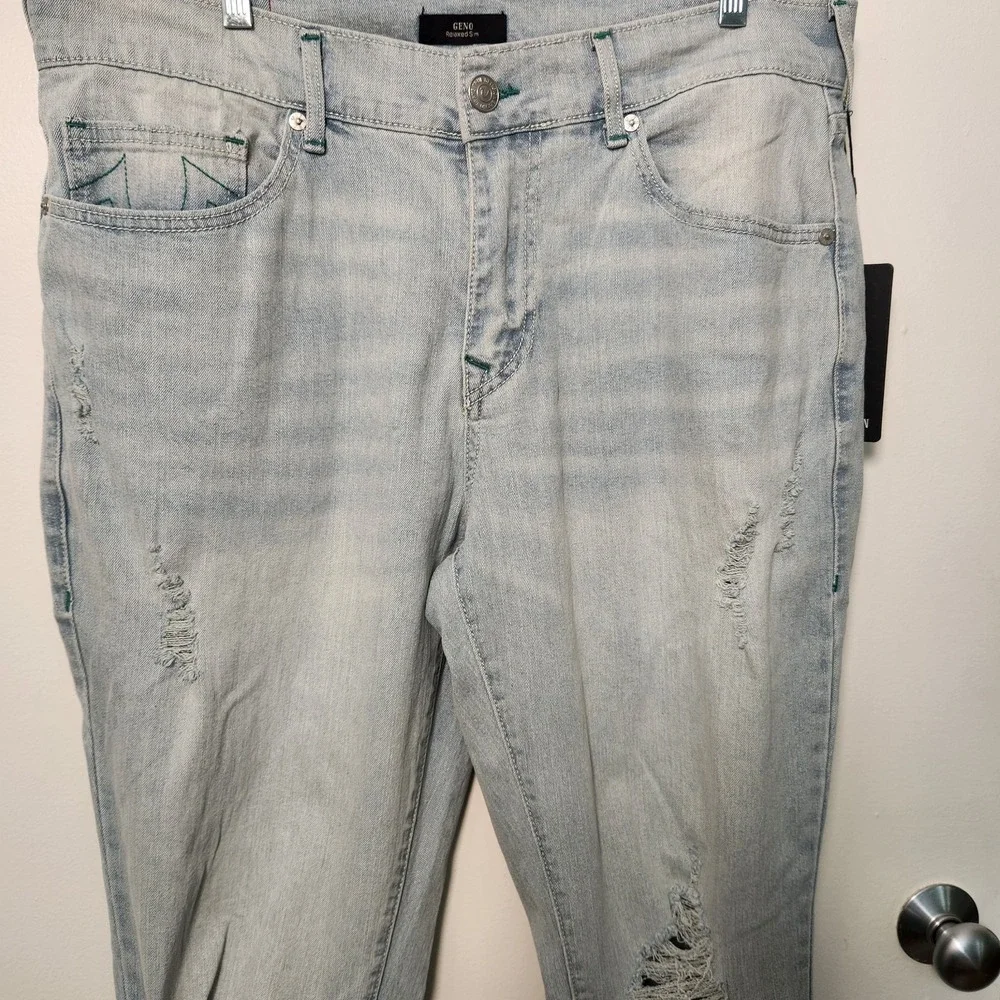 True Religion NWT Men's Geno Distressed Slim Jeans 34x32 Destroyed Light Endless